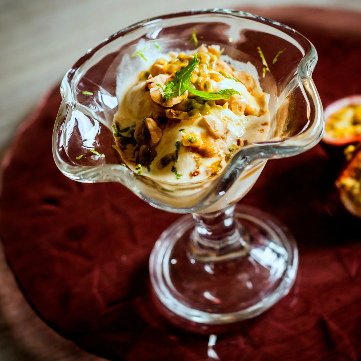 Primavera 8 oz. Glass Footed Dessert Bowl
