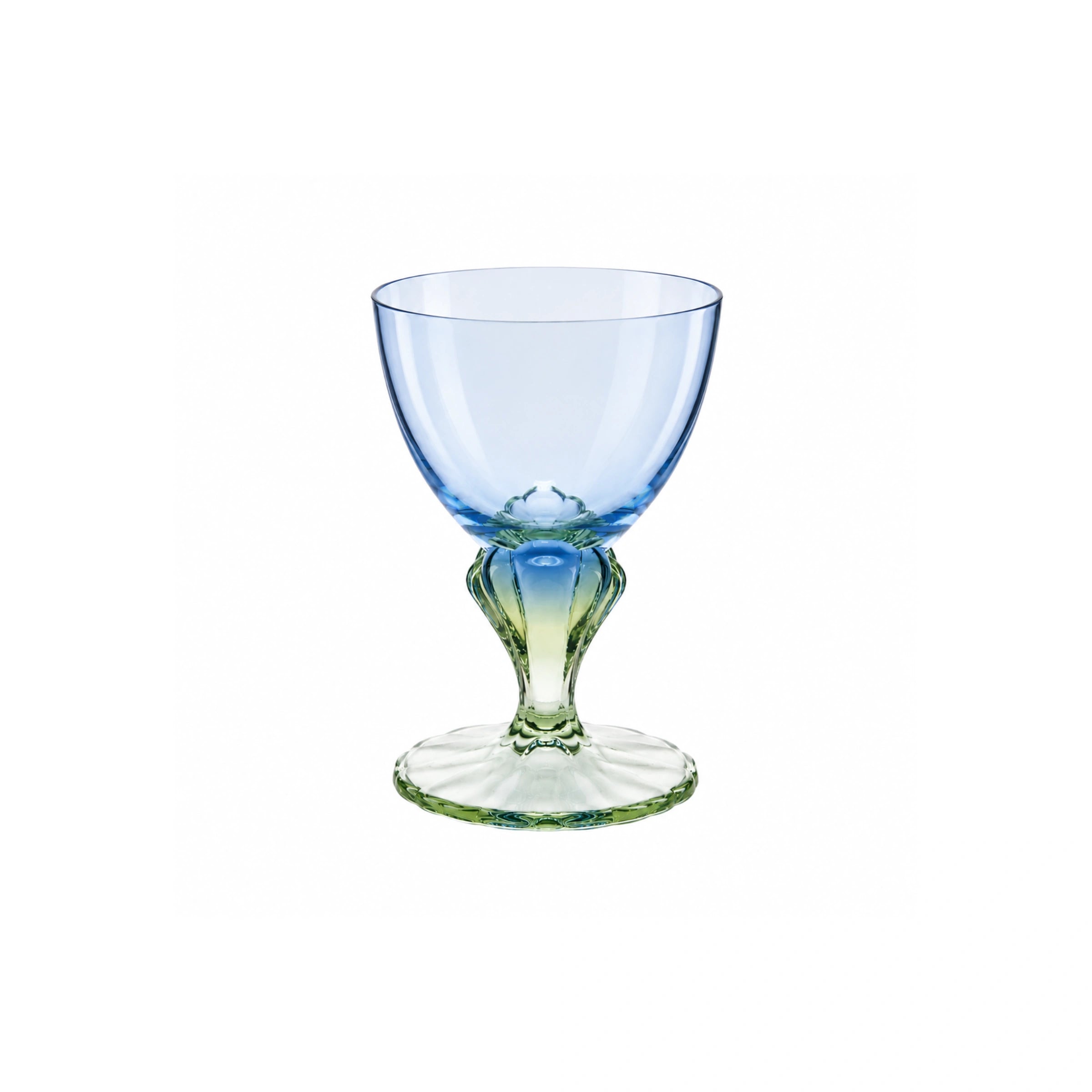 Bahia Colored Footed Dessert Bowl, Sapphire Blue & Emerald Green