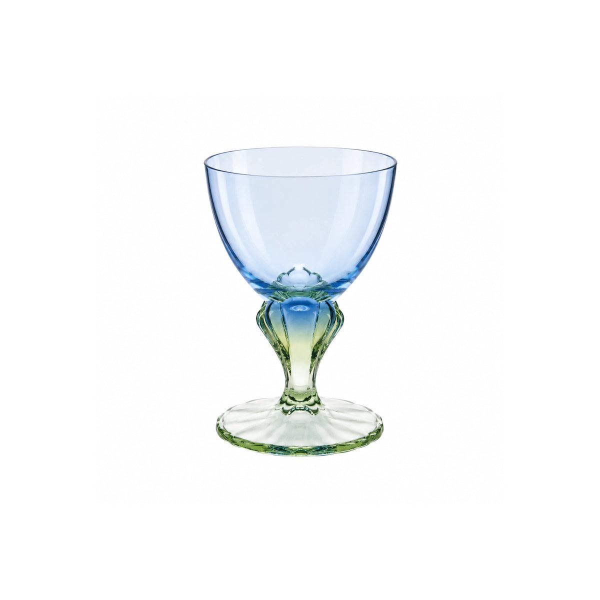 Bahia Colored Footed Dessert Bowl, Sapphire Blue & Emerald Green