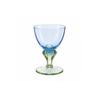 Side view of Bahia 12.2 oz. Colored Footed Dessert Bowl, Sapphire Blue & Emerald Green (Set of 2)