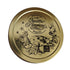 Gold Quattro Stagioni Replacement lid with 'Bormioli Rocco' branding and decorative elements on a white background