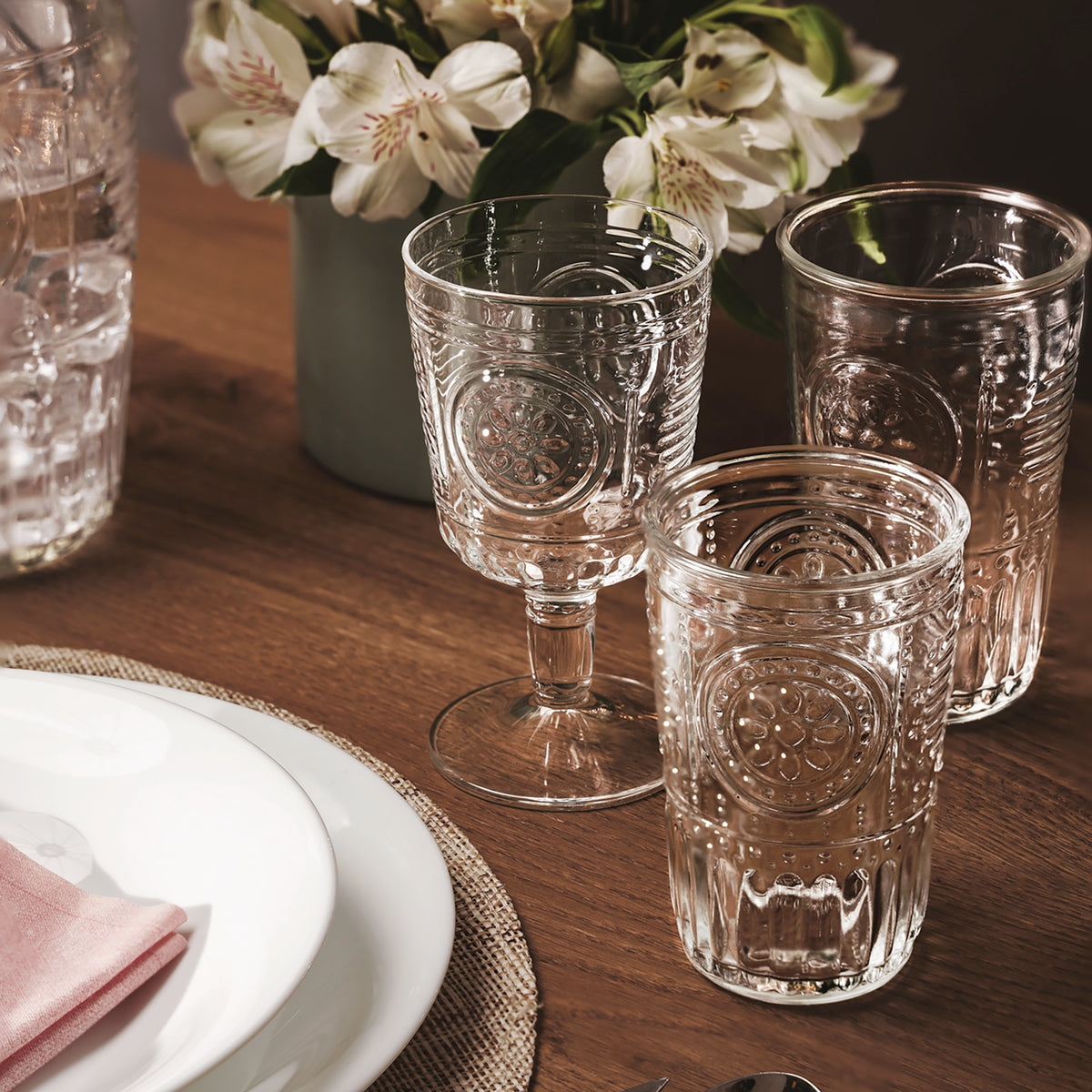 Romantic 16 oz. Cooler Drinking Glasses, Clear