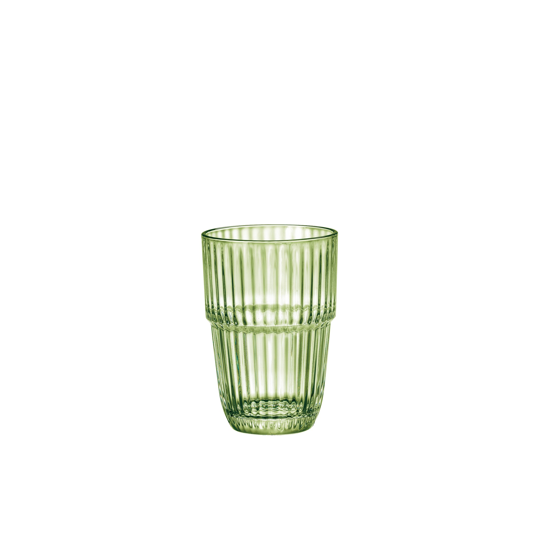 Bormioli Rocco Barshine 12.8 oz. Long Drink Stackable Drinking Glasses, Mint Green (Set of 6)