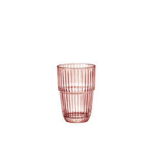Bormioli Rocco Barshine 12.8 oz. Long Drink Stackable Drinking Glasses, Peach (Set of 6)