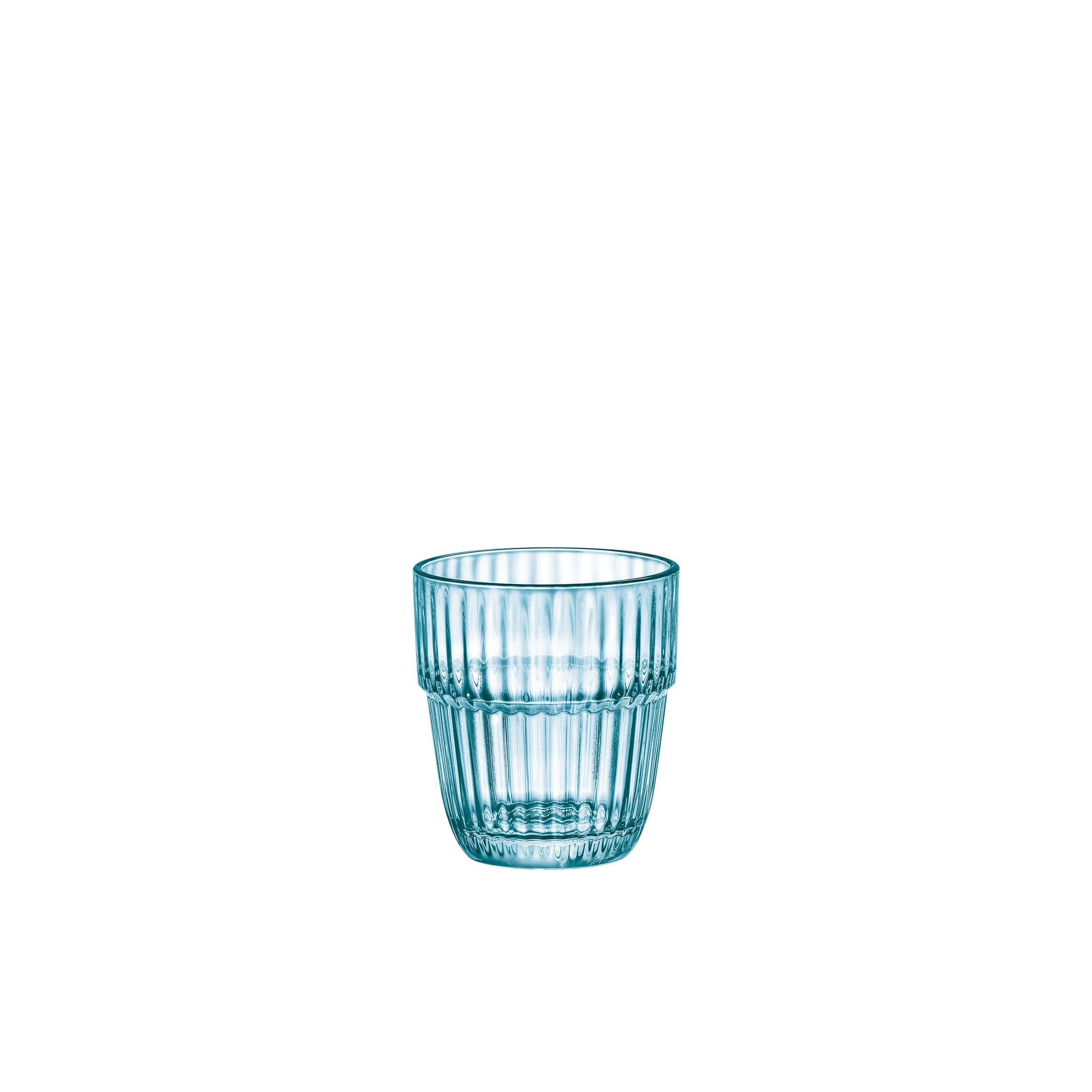 Bormioli Rocco Barshine 10.3 oz. Rocks Stackable Drinking Glasses, Ice Blue (Set of 6)