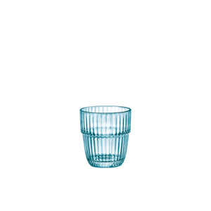 Bormioli Rocco Barshine 10.3 oz. Rocks Stackable Drinking Glasses, Ice Blue (Set of 6)