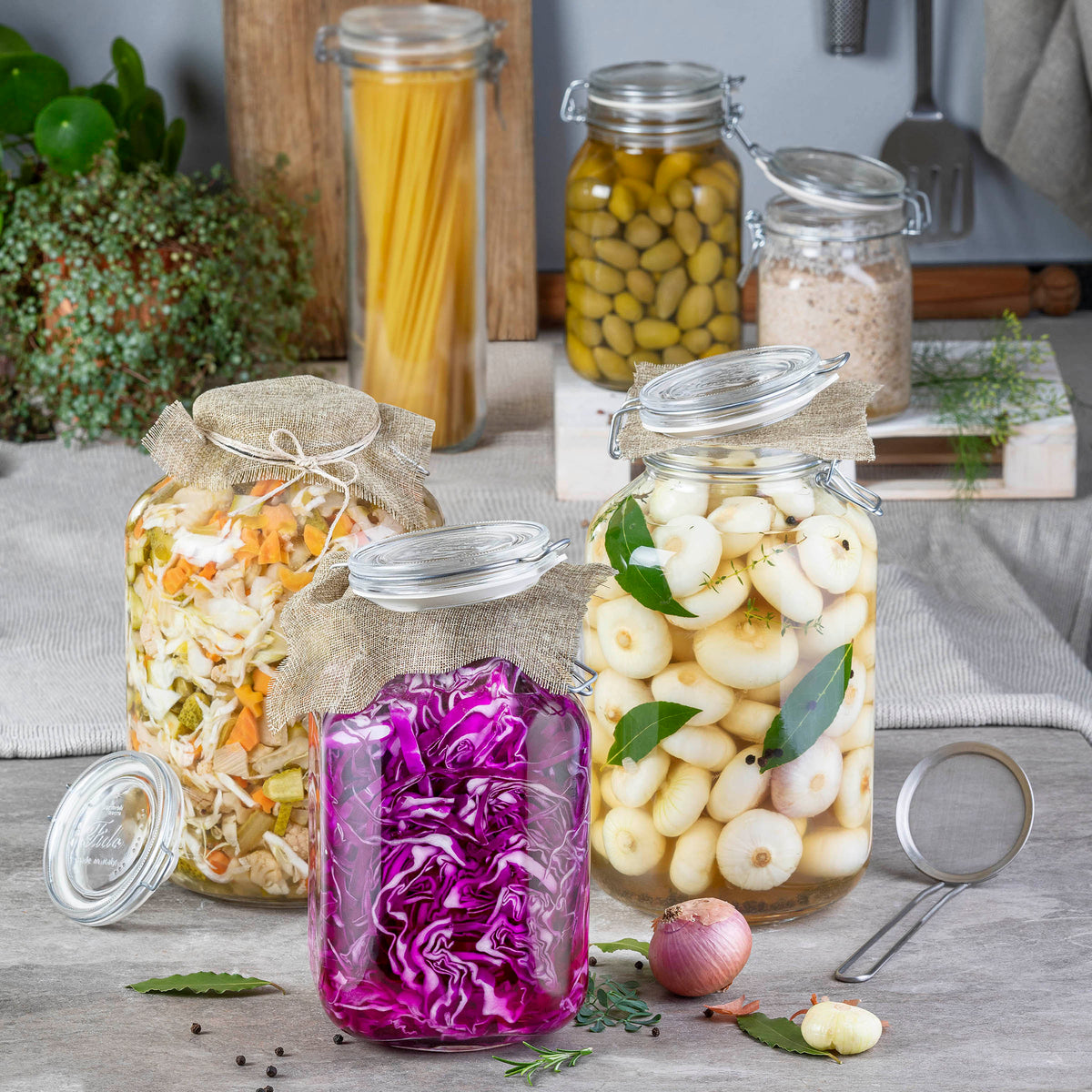 Bormioli Rocco Fido 169 oz. Food Jar, Clear (Set of 6)