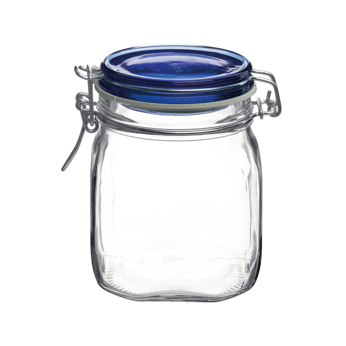 Bormioli Rocco Fido 25.25 oz. Food Jar, Blue Top (Set of 12)