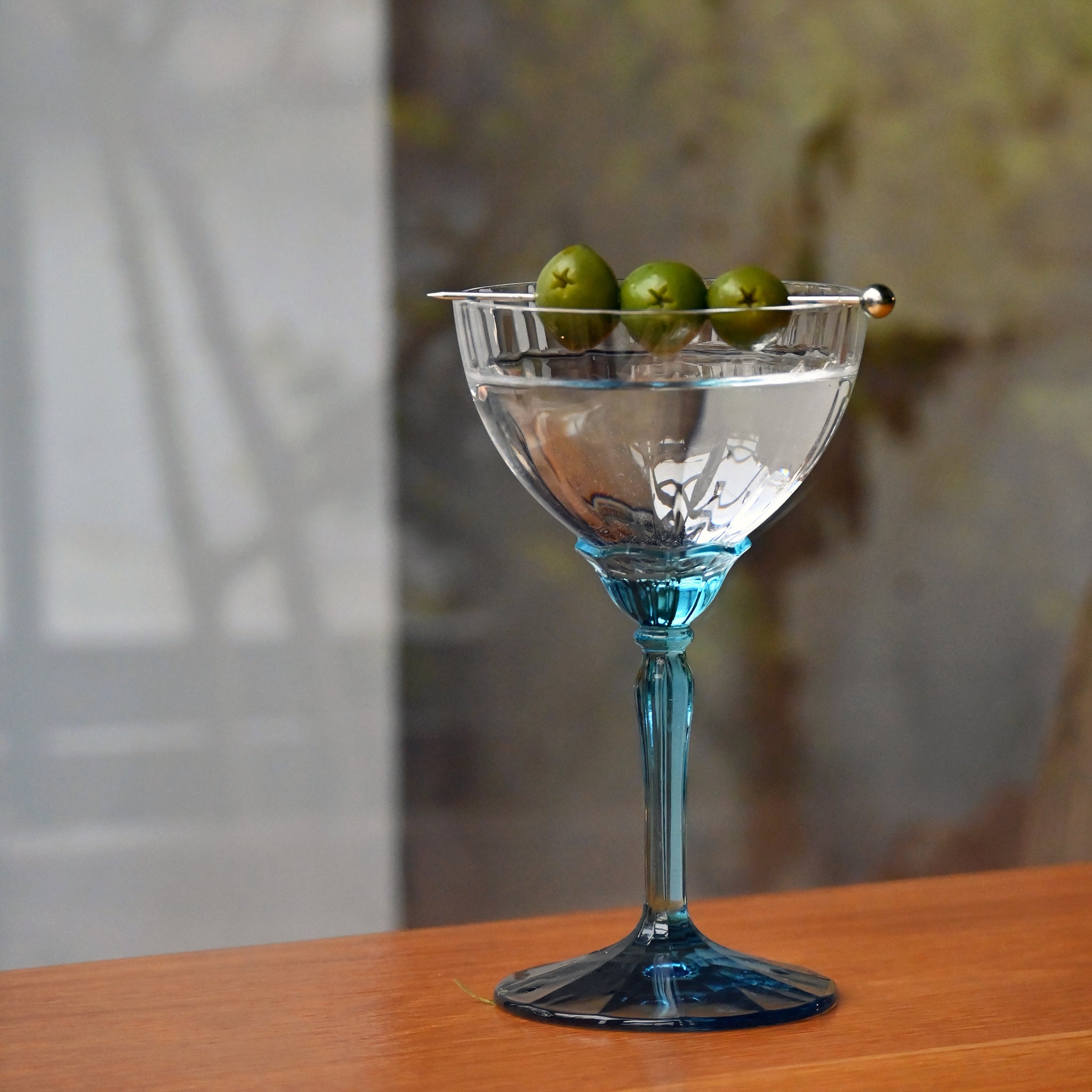 Bormioli Rocco Florian 8.10 oz. Champagne / Martini Cocktail Glasses, Lucent Blue (Set of 4)