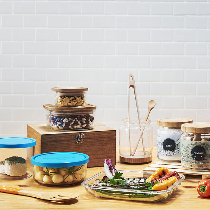 Bormioli Rocco Frigoverre 33.75 oz. Bamboo Square Food Storage Container (Set of 12)