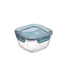 Bormioli Rocco Frigoverre Evolution 25.25 oz Square Food Storage Container, Gray Lid (Set of 12)