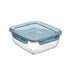 Bormioli Rocco Frigoverre Evolution 47.25 oz. Square Food Storage Container, Gray Lid (Set of 4)