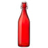 Bormioli Rocco Giara Bottle 33.75 oz. Swing Top Bottle, Red (Set of 6)