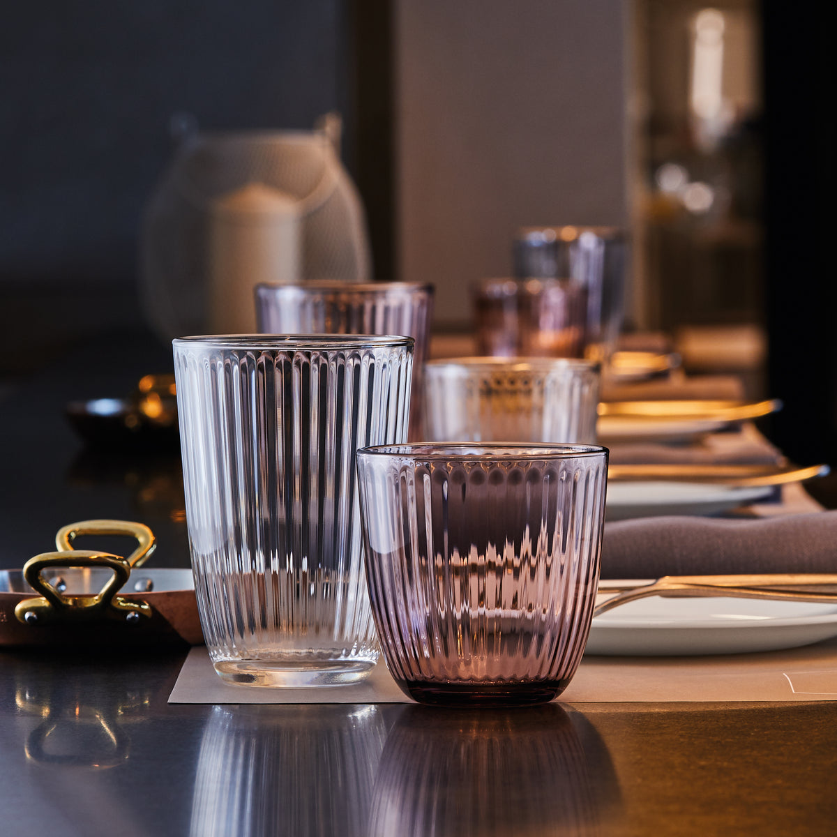 Bormioli Rocco Line 9.75 oz. Water Drinking Glasses, Lilac Rose (Set of 12)