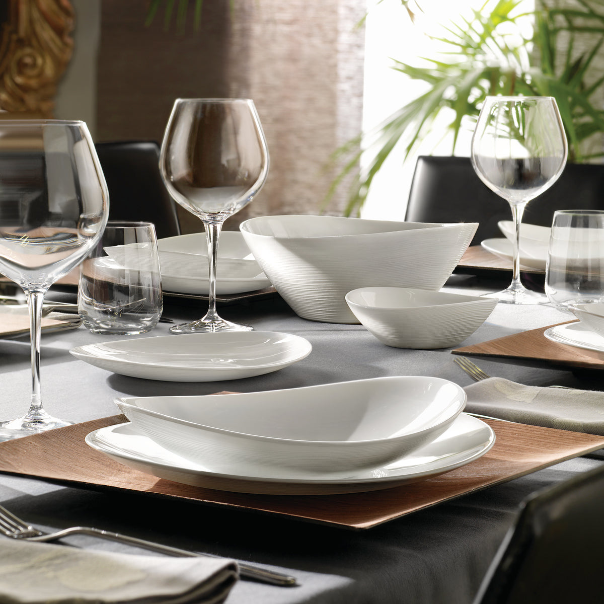 Bormioli Rocco Prometeo 8.75" x 7.5" Opal Glass Dessert Plate (Set of 24)