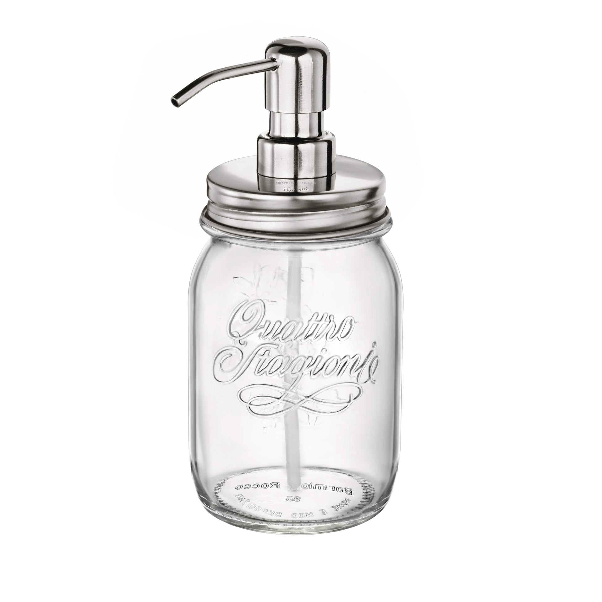 Bormioli Rocco Quattro Stagioni 17 oz. Jar with Stainless Steel Pump (Set of 12)