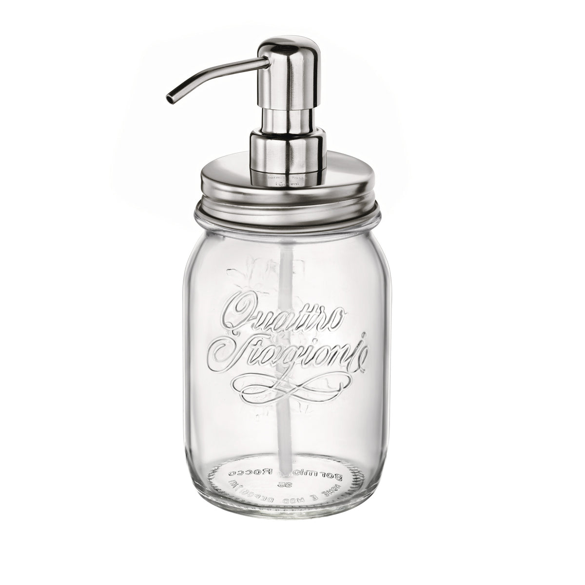 Bormioli Rocco Quattro Stagioni 17 oz. Jar with Stainless Steel Pump (Set of 12)