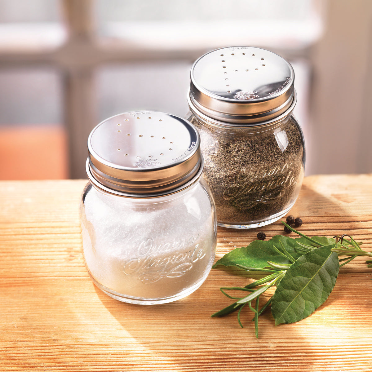 Bormioli Rocco Quattro Stagioni 5 oz. Jar with Salt & Pepper Lid (Set of 2)