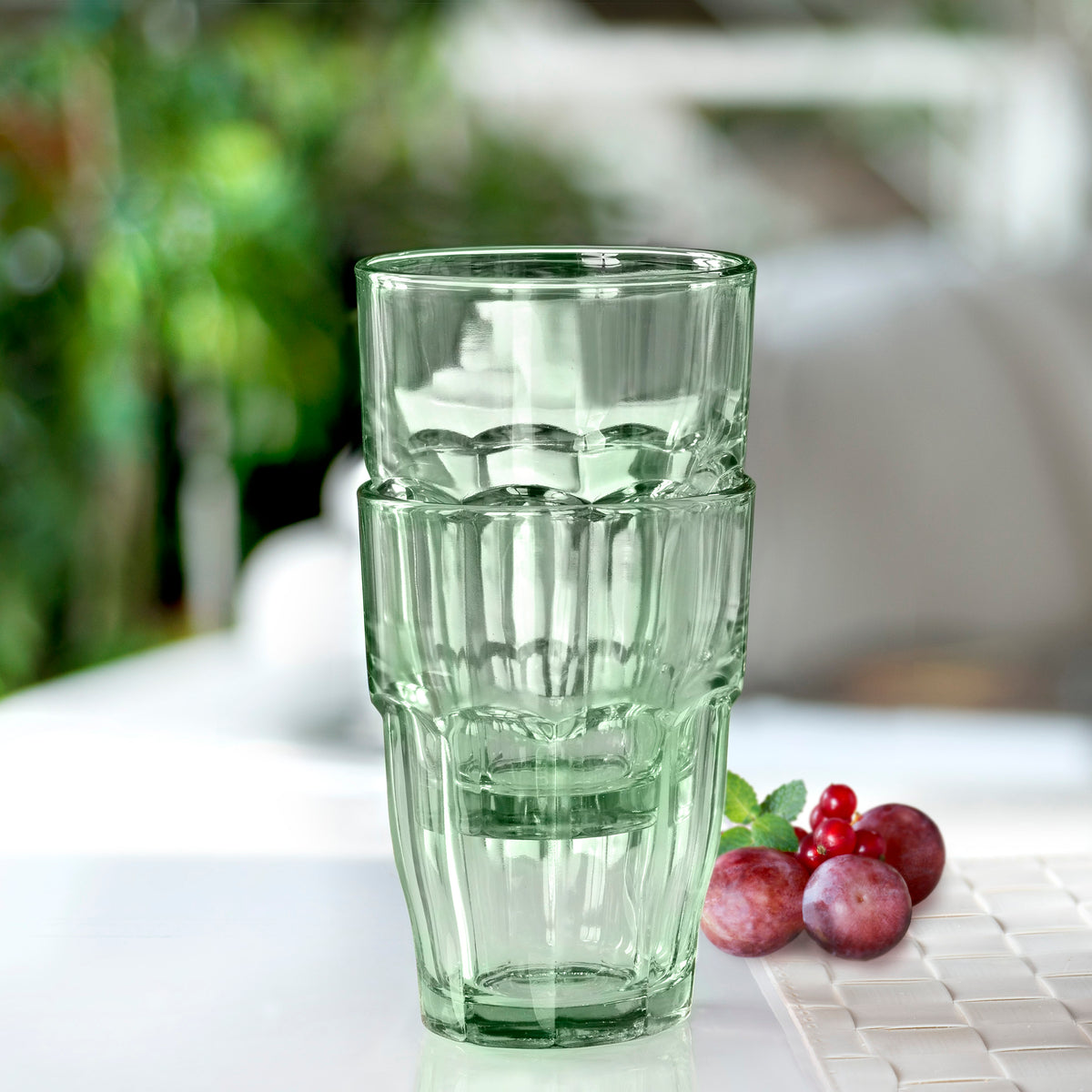 Bormioli Rocco Rock Bar 12.5 oz. Beverage Stackable Drinking Glasses (Set of 6)