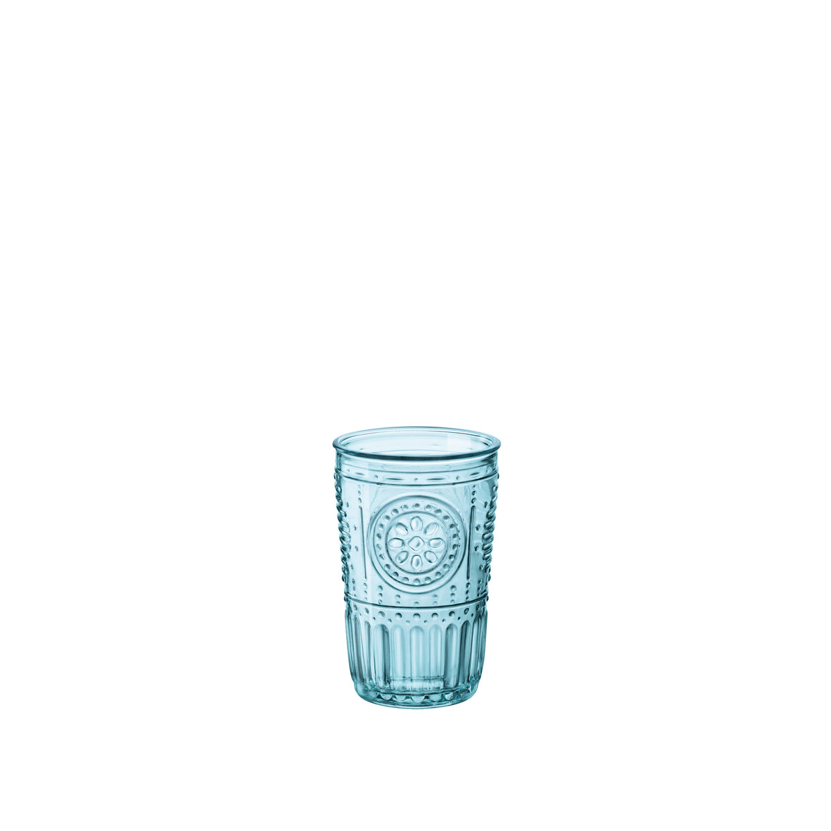 Bormioli Rocco Romantic 11.5 oz. Water Drinking Glasses, Light Blue (Set of 4)