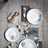 Bormioli Rocco White Moon Botanica 7.75" Opal Glass Dessert Plate, Blue (Set of 24)