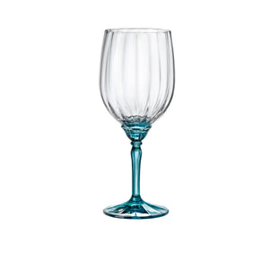 Florian 18 oz. Red Wine / Gin & Tonic Glasses, Lucent Blue (Set of 4)