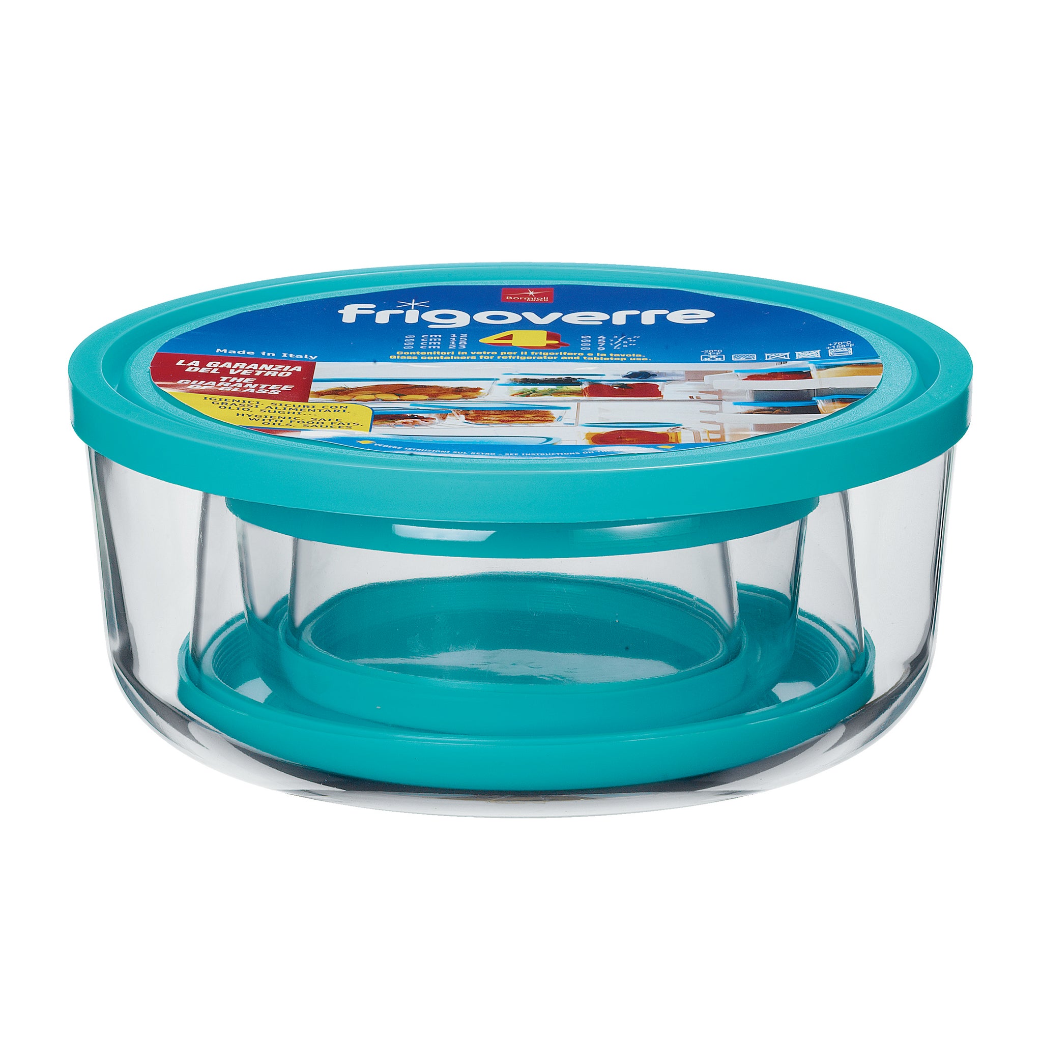 Frigoverre 4pc Round Food Storage Container Set (15.25 oz., 30.5 oz., 53.75 oz., 104.75 oz.)