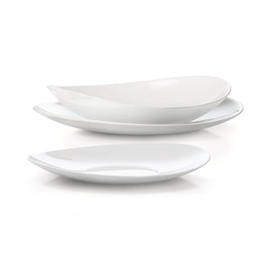 Prometeo 10.75" x 9.5" Opal Glass Dinner Plate (Set of 24)